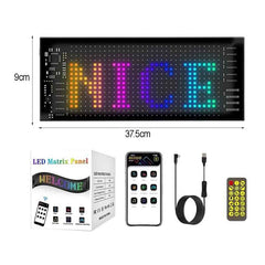 Εύκαμπτη LED Πινακίδα 1 τεμάχιο 37.5x9cm ή 59,5Χ12cm με Κινούμενες Εικόνες και Κείμενο μέσω Εφαρμογής.