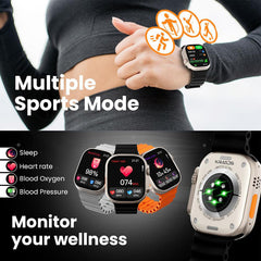 Smartwatch S9 Ultra 2 μαύρο με Παλμογράφο