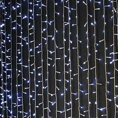 Χριστουγεννιάτικα Λαμπάκια Κουρτίνα LED Ψυχρό Χρώμα με Διαφανές Καλώδιο 3m x 2m 240 Led