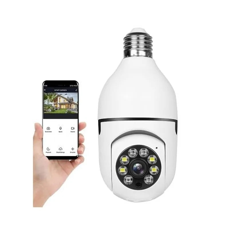 LYLU Κάμερα Ασφαλείας WiFi 360° Τύπου Λάμπας ντουί Ε27