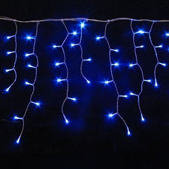 Χριστουγεννιάτικα Λαμπάκια Κουρτίνα 100LED Ψυχρό Χρώμα με Διαφανές Καλώδιο 3m 40x50x60cm