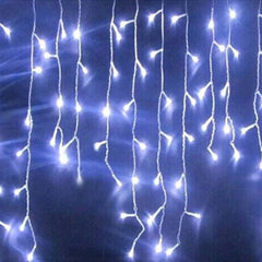 Χριστουγεννιάτικα Λαμπάκια Κουρτίνα 100LED Ψυχρό Χρώμα με Διαφανές Καλώδιο 3m 40x50x60cm
