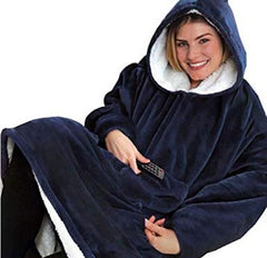 Huggle Κουβέρτα  Φούτερ Βελουτέ one size με Μανίκια και Κουκούλα